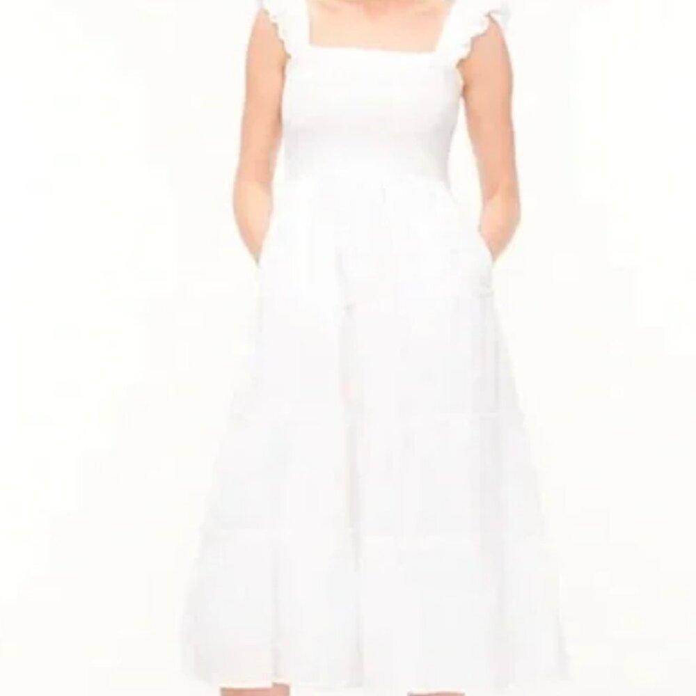 J. Crew Factory White Midi Dress